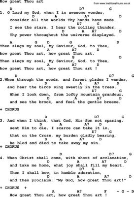 how great thou art chords key of g how great thou art lyrics and chords